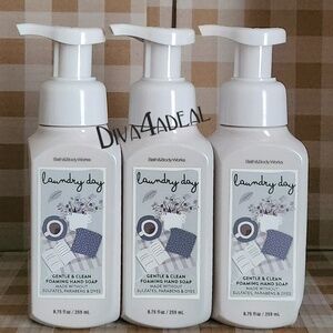 3X Bath Body Works LAUNDRY DAY 8.75 FL OZ Foaming Hand Soap Bundle